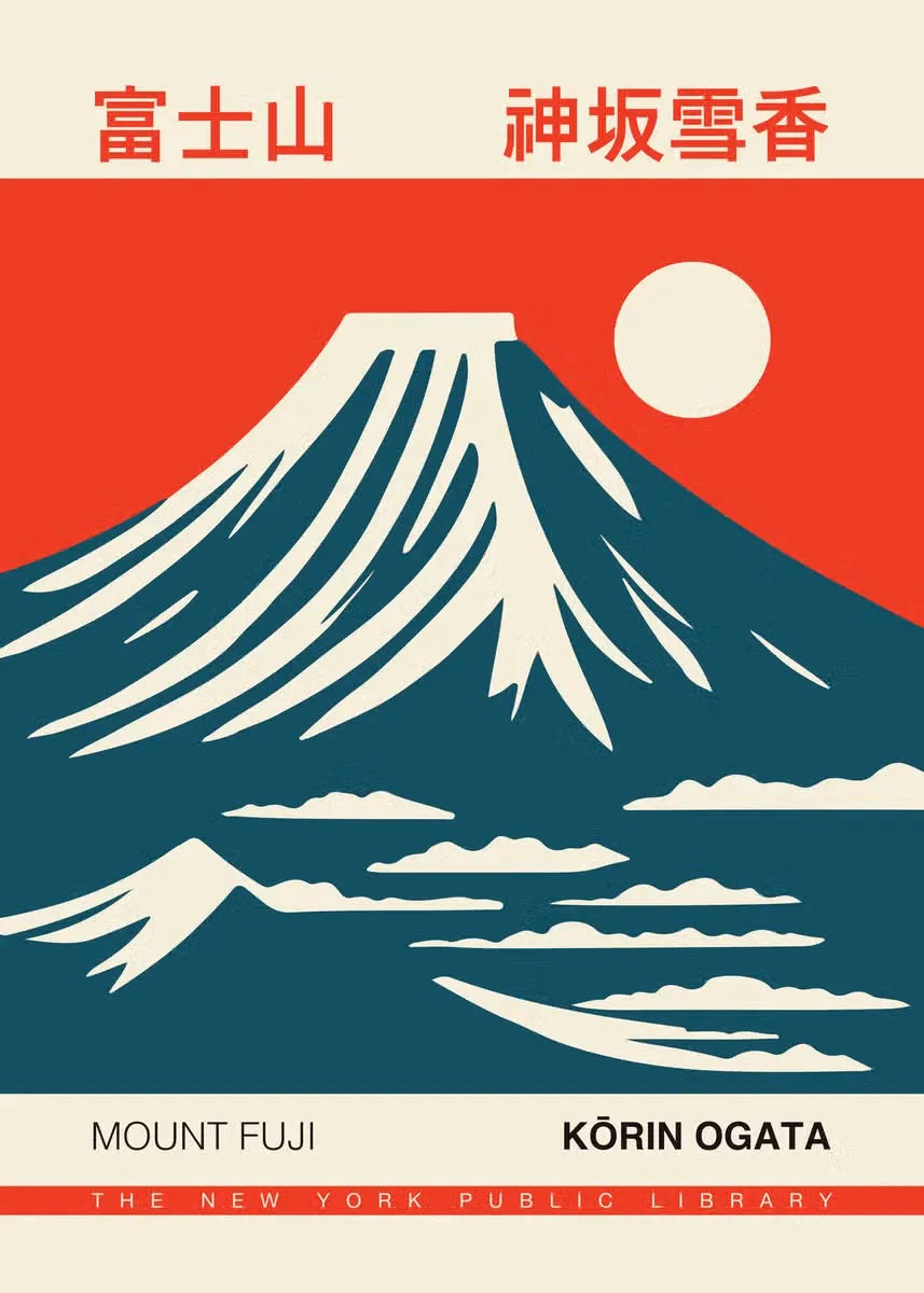 Mount Fuji Retro Landscape Japanese Poster Exhibition Wall Art Picture Home Decor