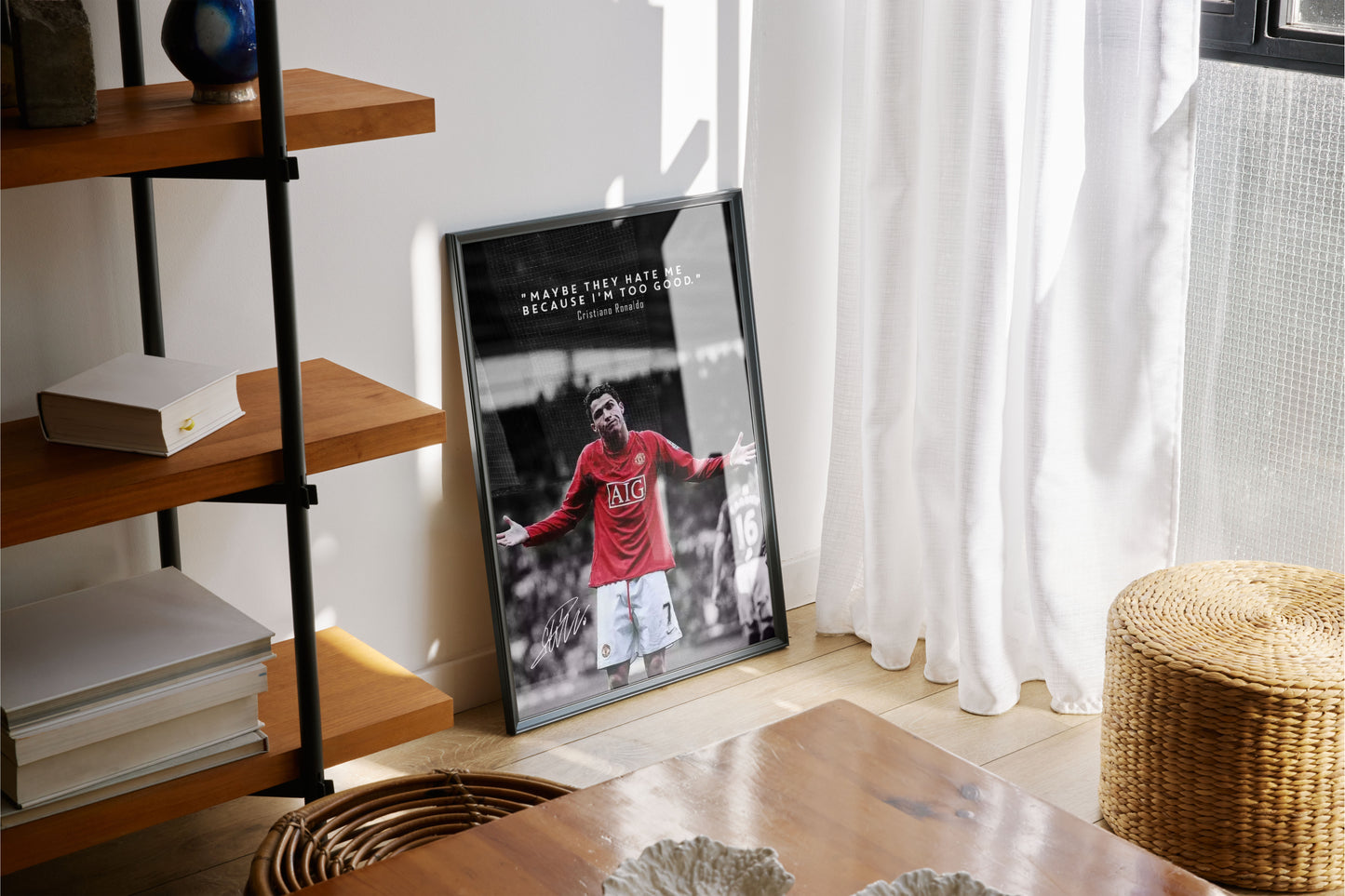 Cristiano Ronaldo Manchester United Poster Wall Art Quote "Maybe They Hate Me Because I'm Too Good" Sports Decor