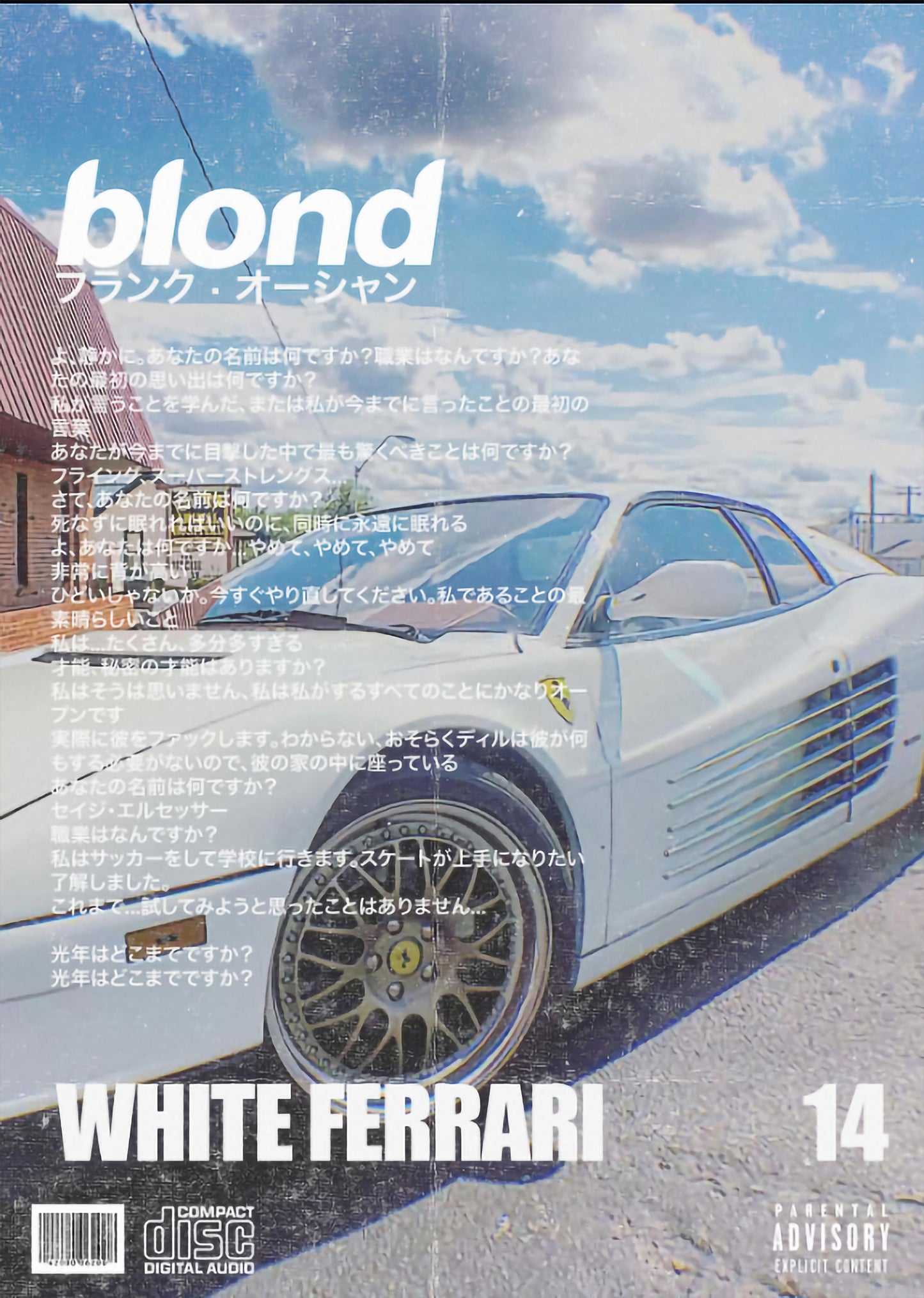 Frank Ocean Blond Album Cover Canvas Print: Japanese-Inspired Wall Art