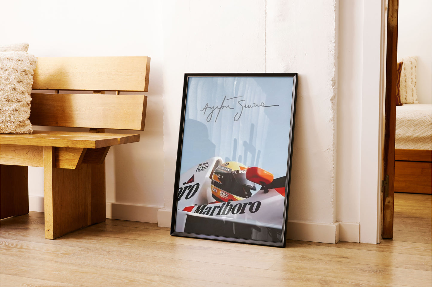 Ayrton Senna Formula 1 Poster – Grand Prix Abstract Racing Canvas Wall Art