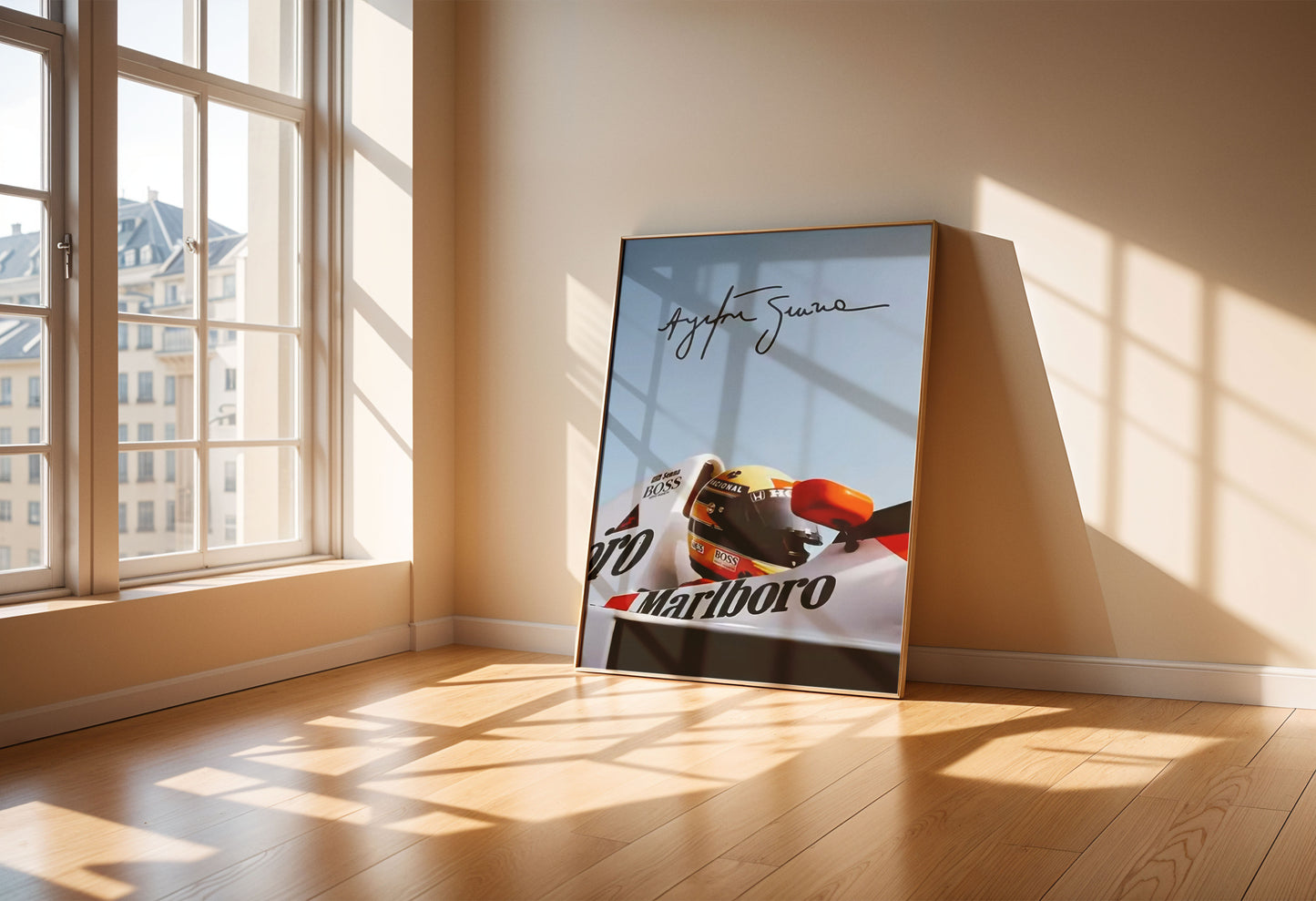 Ayrton Senna Formula 1 Poster – Grand Prix Abstract Racing Canvas Wall Art