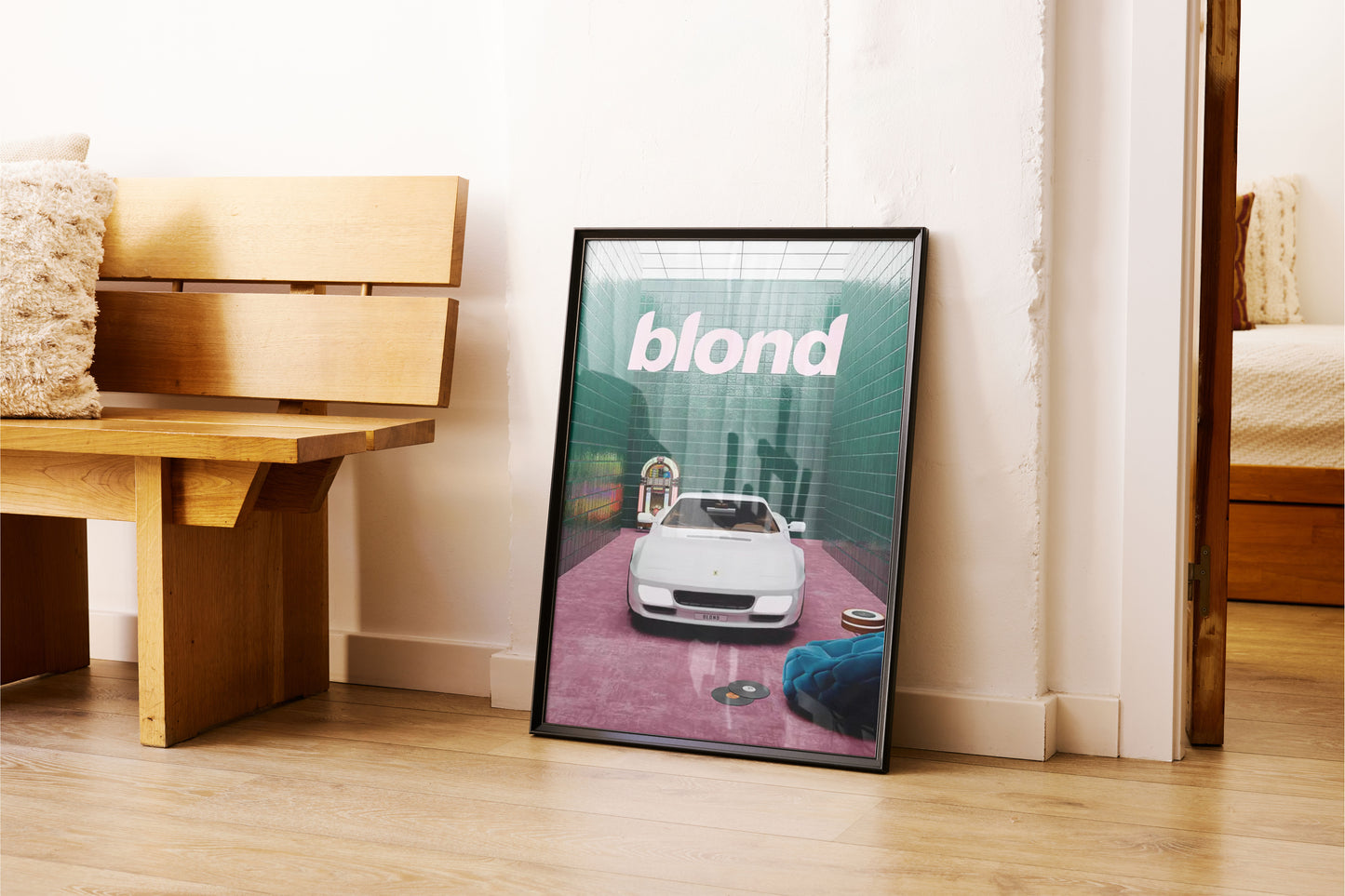 Frank Ocean Blond Poster: Classic Sports Car Album Art