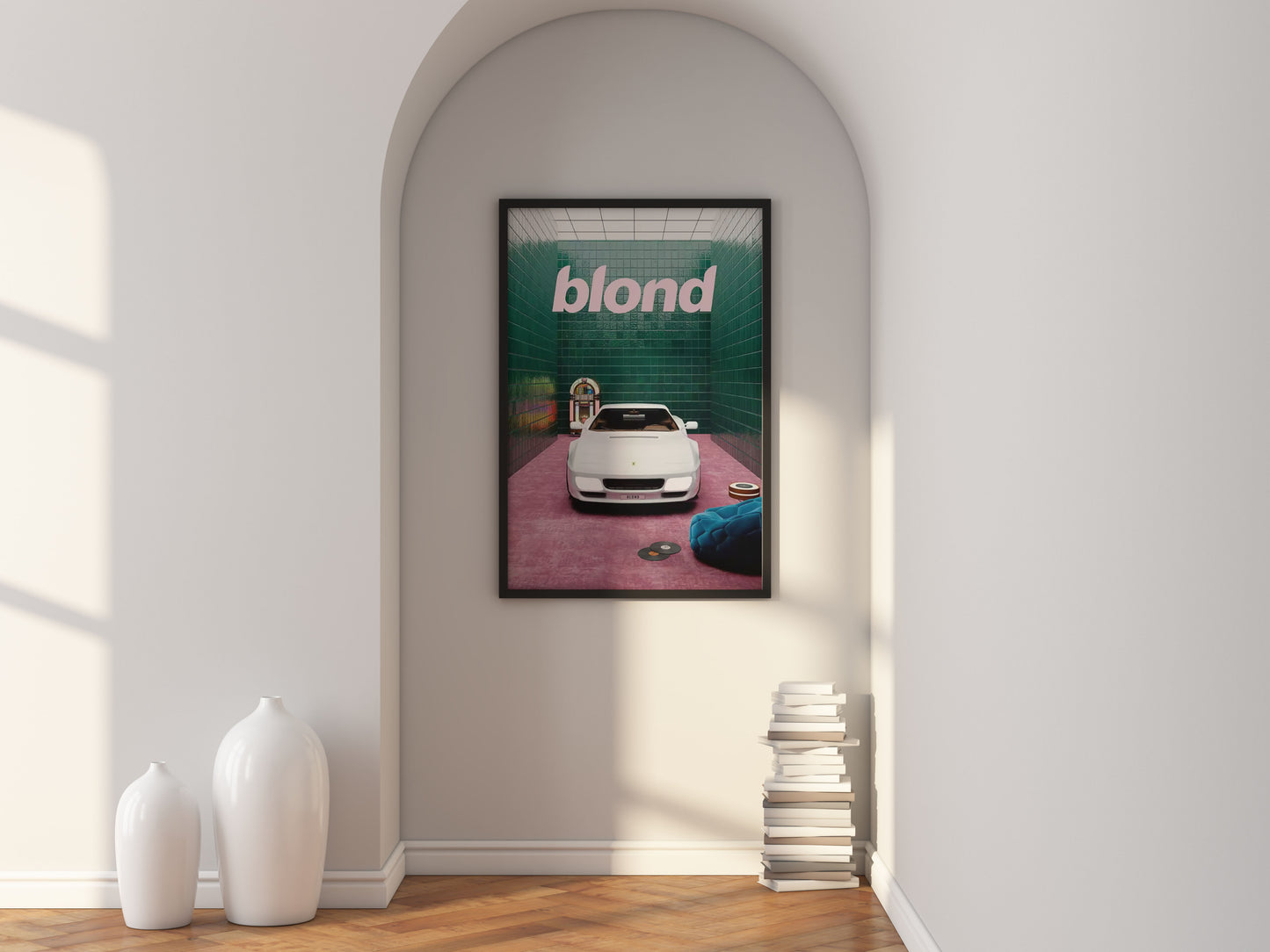 Frank Ocean Blond Poster: Classic Sports Car Album Art