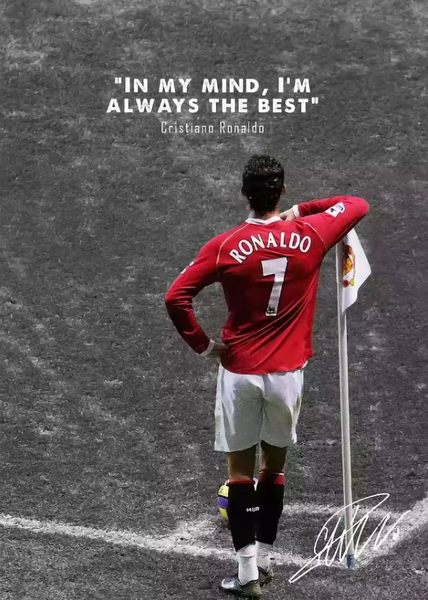 Cristiano Ronaldo Quote Poster: Soccer Superstar Canvas Wall Art