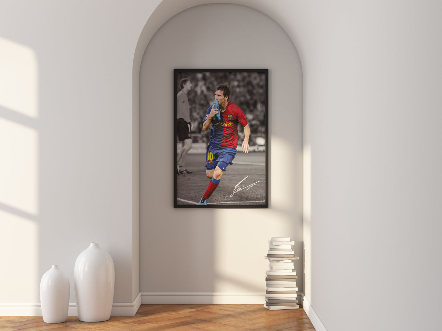 Lionel Messi Barcelona Poster – UCL Final Wall Art for Living Room & Home Décor