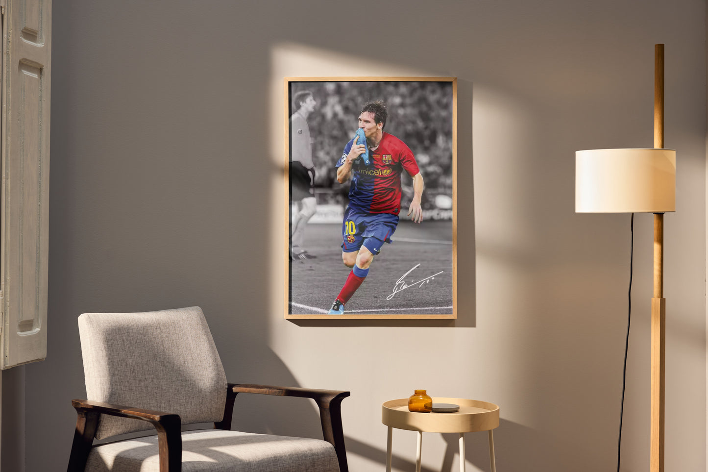 Lionel Messi Barcelona Poster – UCL Final Wall Art for Living Room & Home Décor