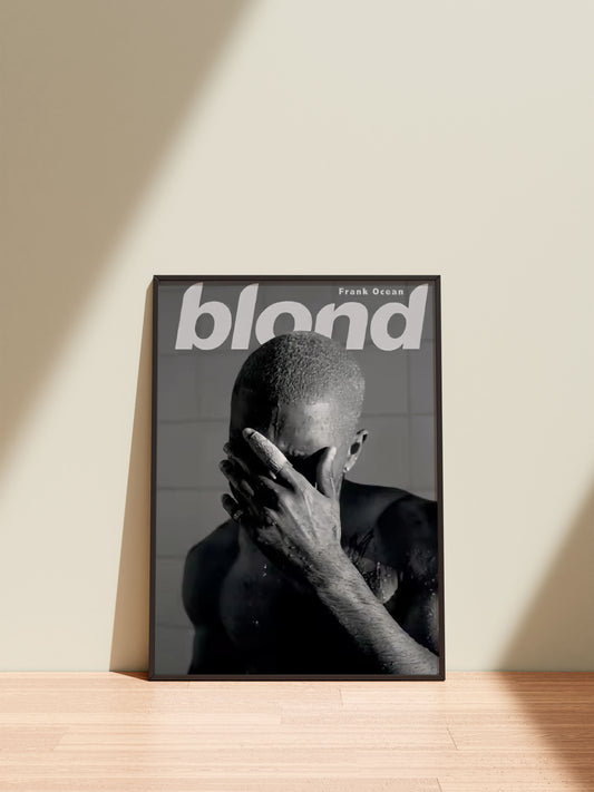 Frank Ocean Blond Black and White Album Cover Art Print: Modern Music Poster