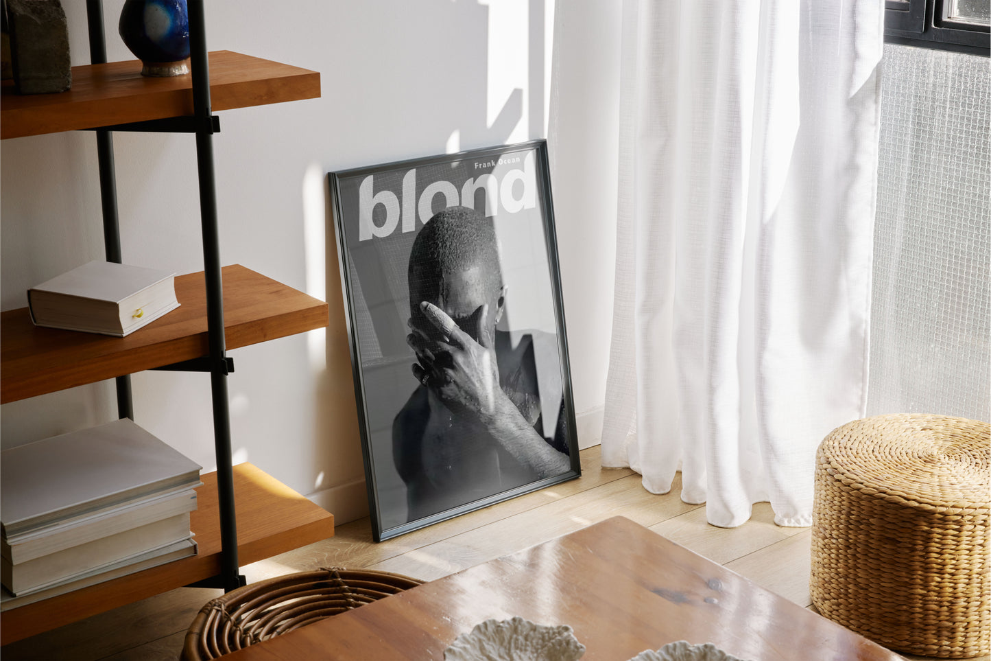 Frank Ocean Blond Black and White Album Cover Art Print: Modern Music Poster