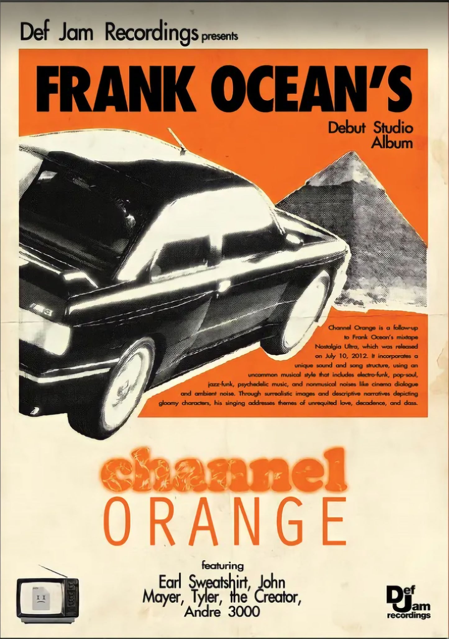 Frank Ocean Channel Orange Album Prints Poster Pop Music Artists Unframed