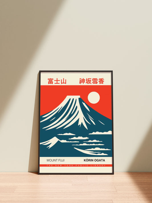 Mount Fuji Retro Landscape Japanese Poster Exhibition Wall Art Picture Home Decor