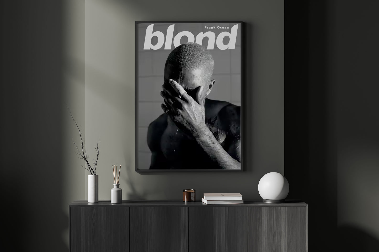 Frank Ocean Blond Black and White Album Cover Art Print: Modern Music Poster