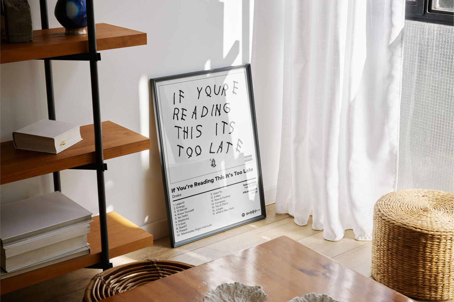 Drake "If You're Reading This It's Too Late" Poster Rap Music Album Cover Aesthetic