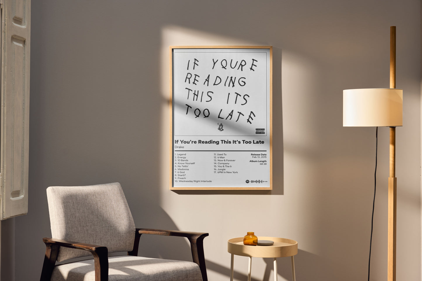 Drake "If You're Reading This It's Too Late" Poster Rap Music Album Cover Aesthetic