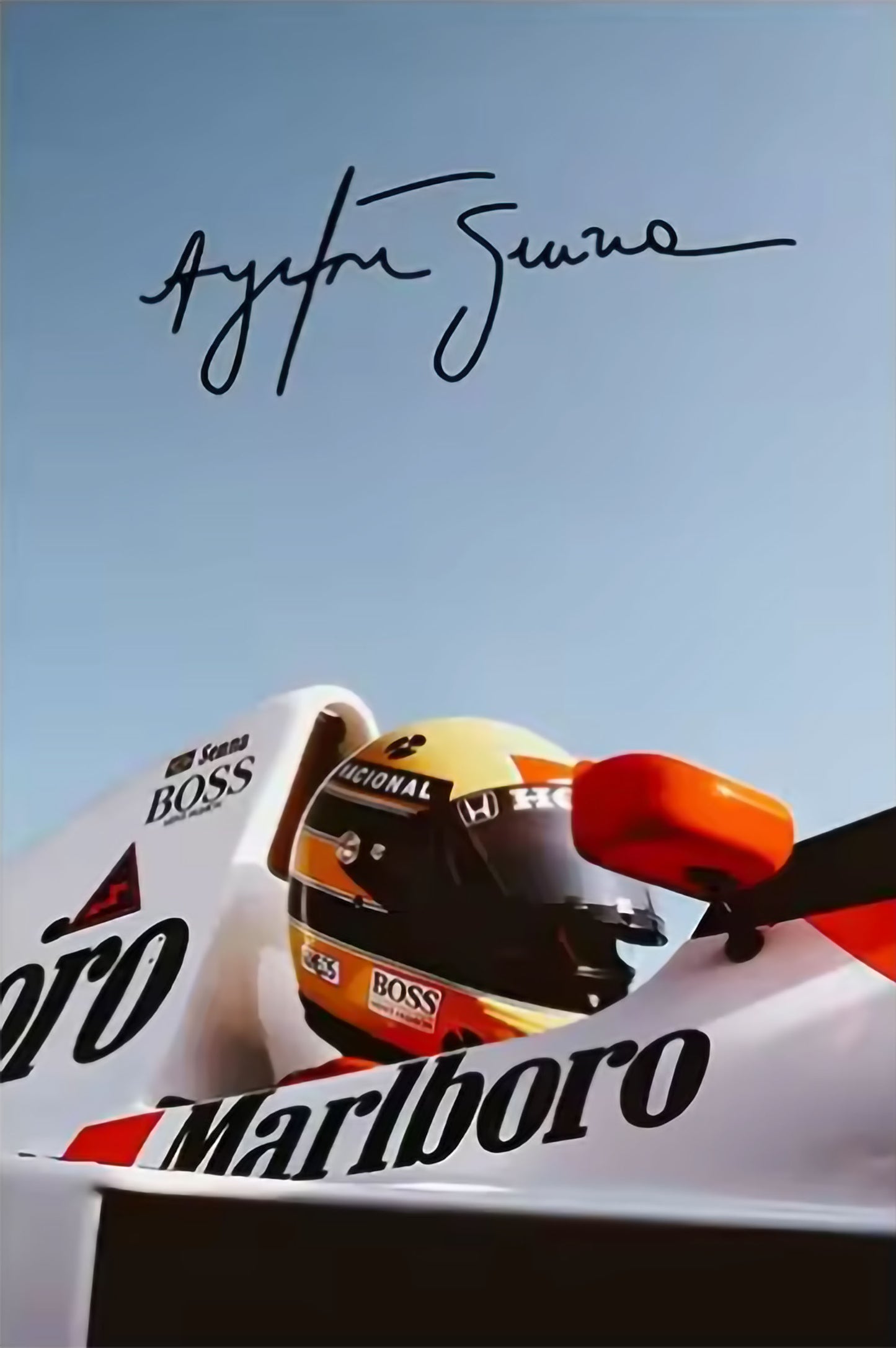 Ayrton Senna Formula 1 Poster – Grand Prix Abstract Racing Canvas Wall Art