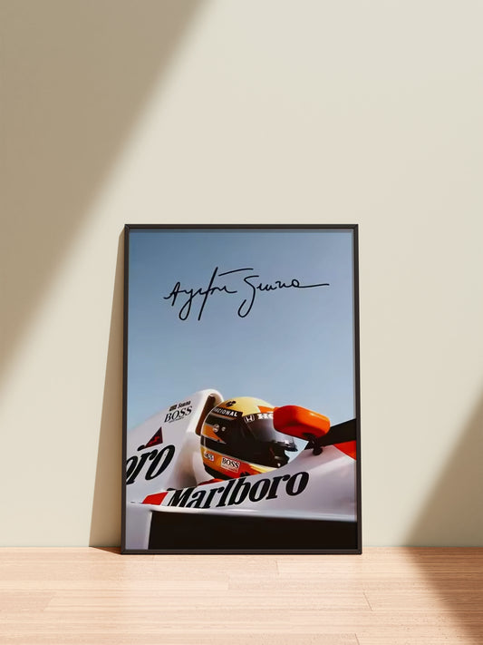 Ayrton Senna Formula 1 Poster – Grand Prix Abstract Racing Canvas Wall Art