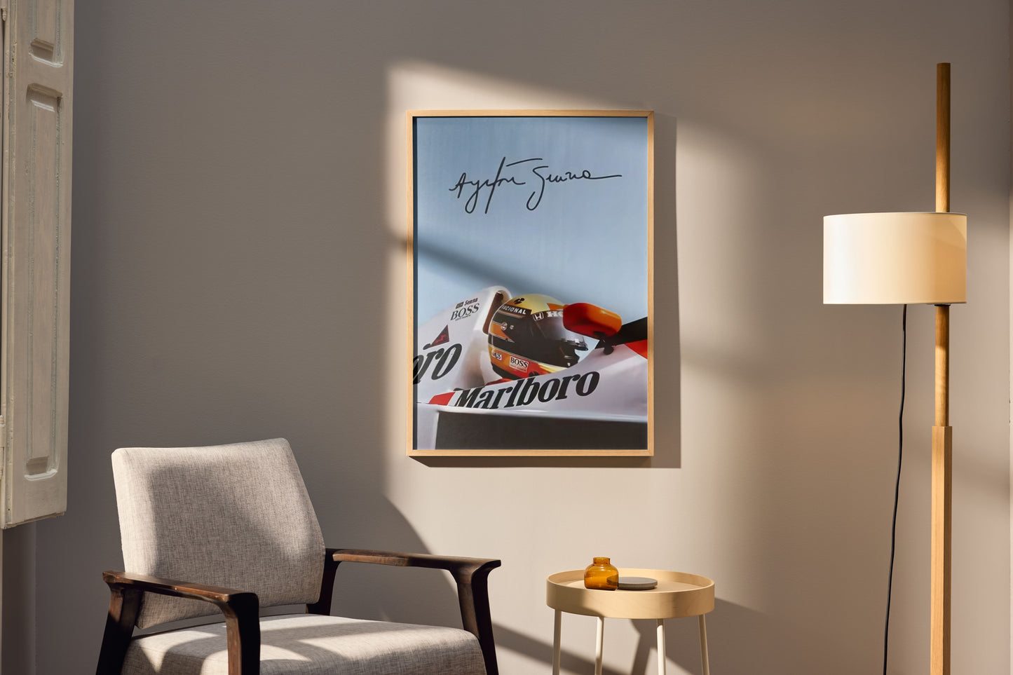 Ayrton Senna Formula 1 Poster – Grand Prix Abstract Racing Canvas Wall Art