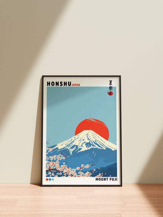 Mount Fuji Japanese Wall Art Poster Canvas Print Landscape for Modern Living Room Home Decor