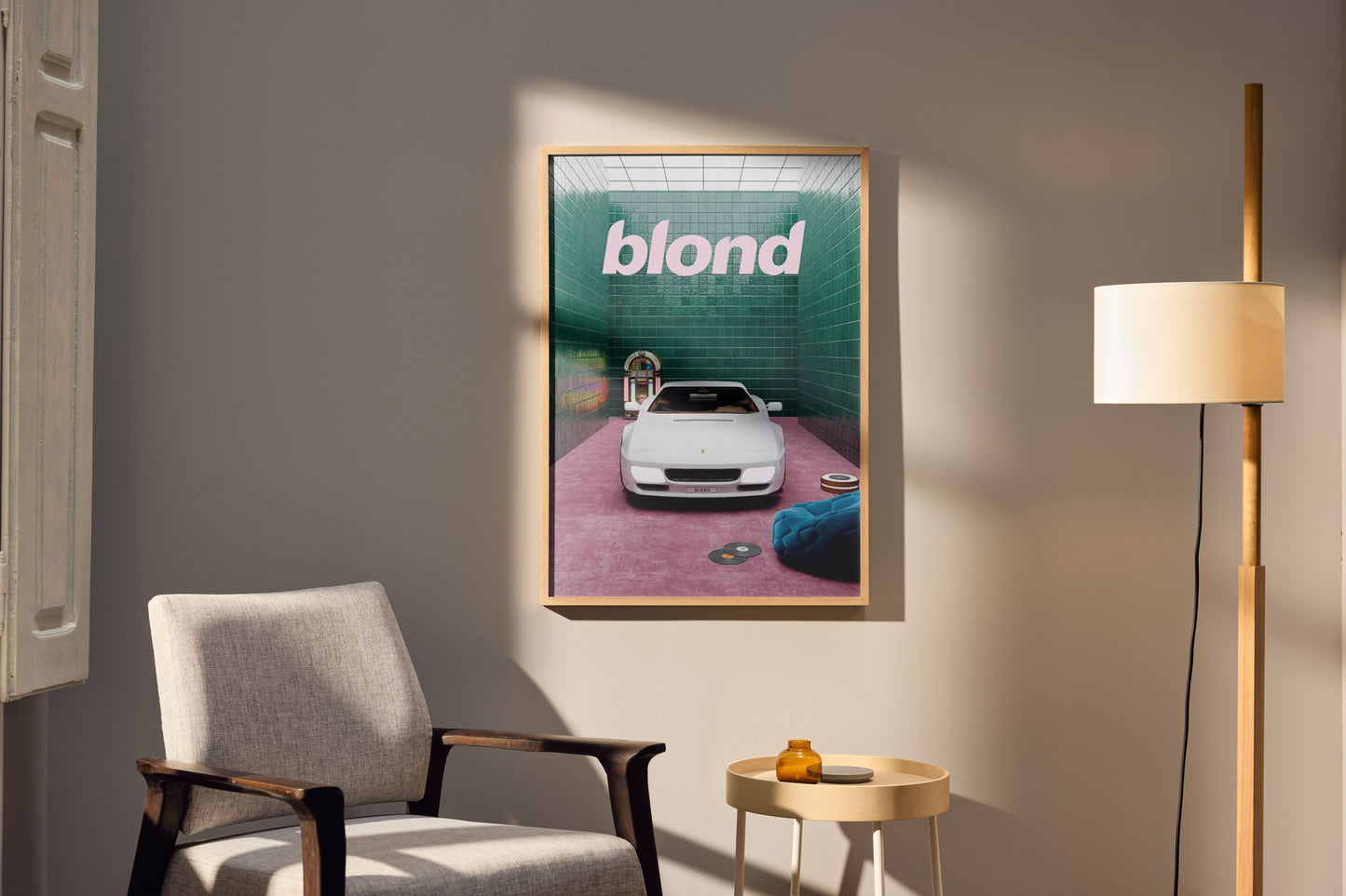 Frank Ocean Blond Poster: Classic Sports Car Album Art