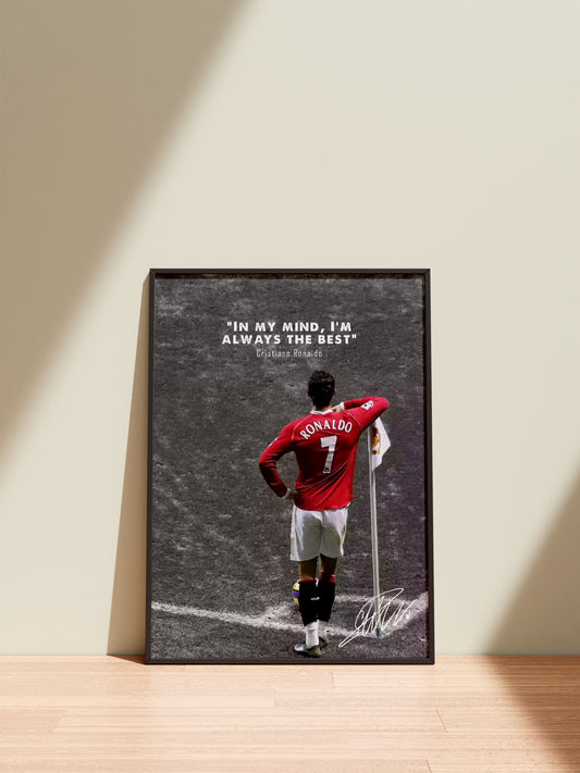 Cristiano Ronaldo Quote Poster: Soccer Superstar Canvas Wall Art