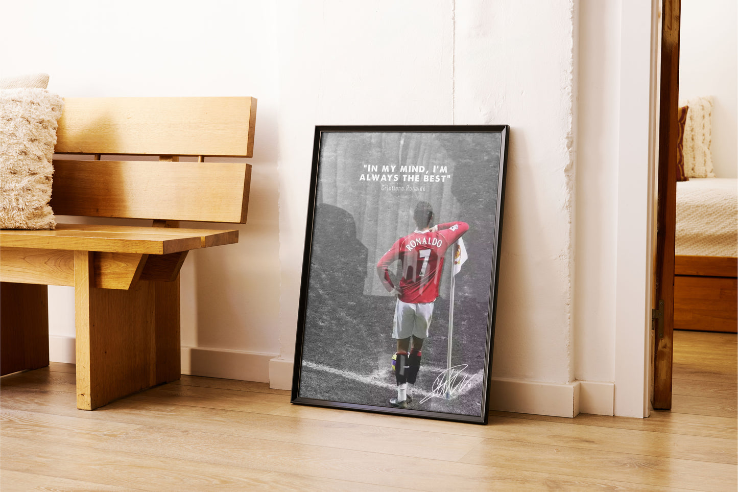 Cristiano Ronaldo Quote Poster: Soccer Superstar Canvas Wall Art