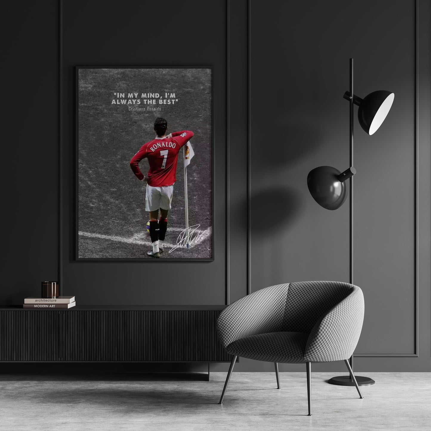 Cristiano Ronaldo Quote Poster: Soccer Superstar Canvas Wall Art