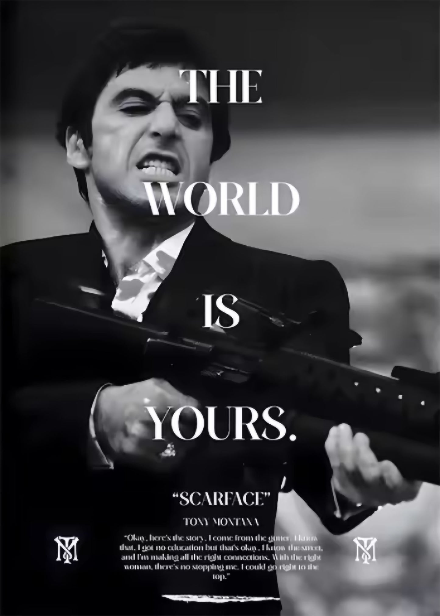 Scarface Poster Wall Art – Tony Montana Movie Quote Print, Gangster Film Decor for Home, Office, or Man Cave