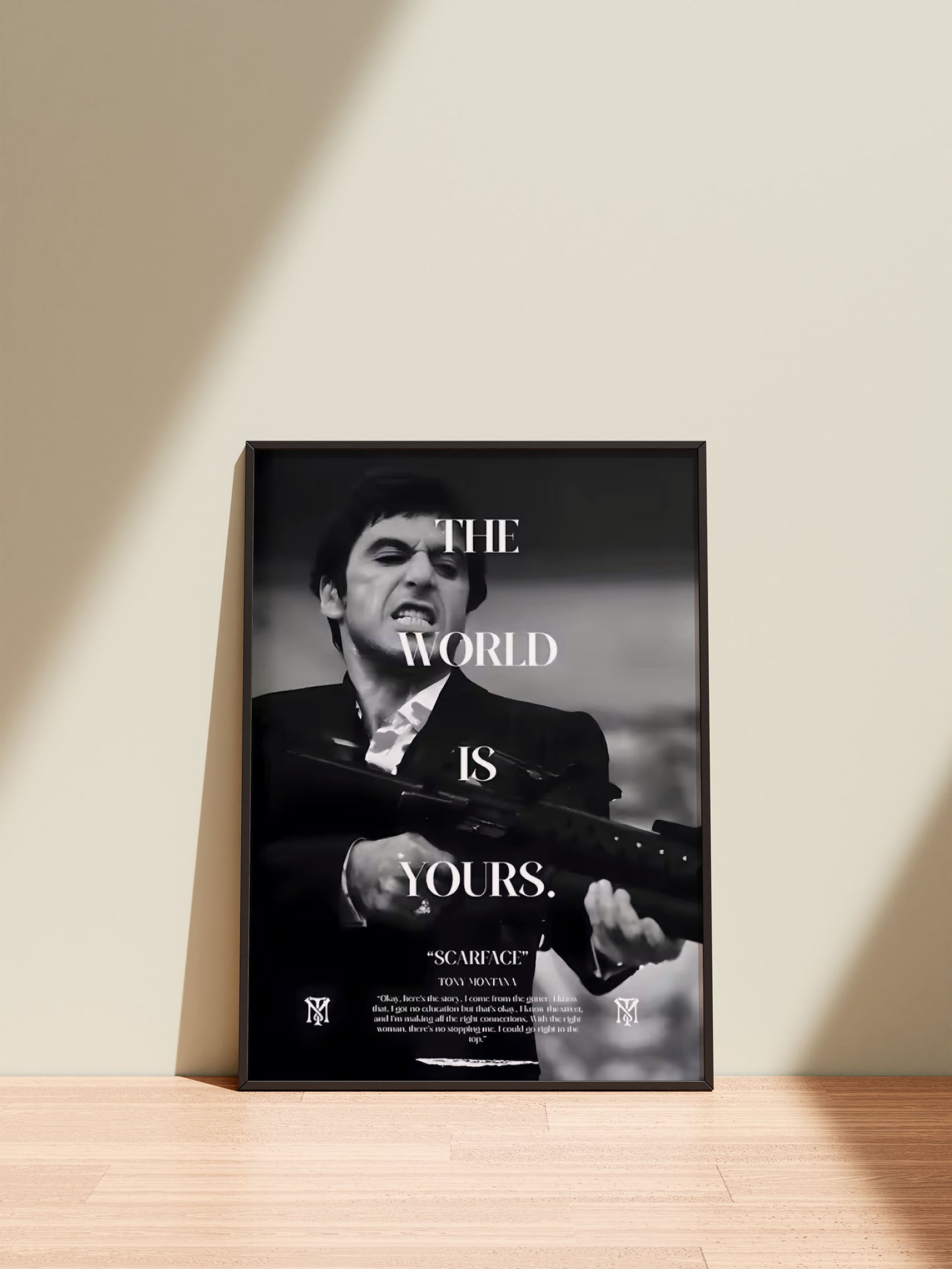 Scarface Poster Wall Art – Tony Montana Movie Quote Print, Gangster Film Decor for Home, Office, or Man Cave