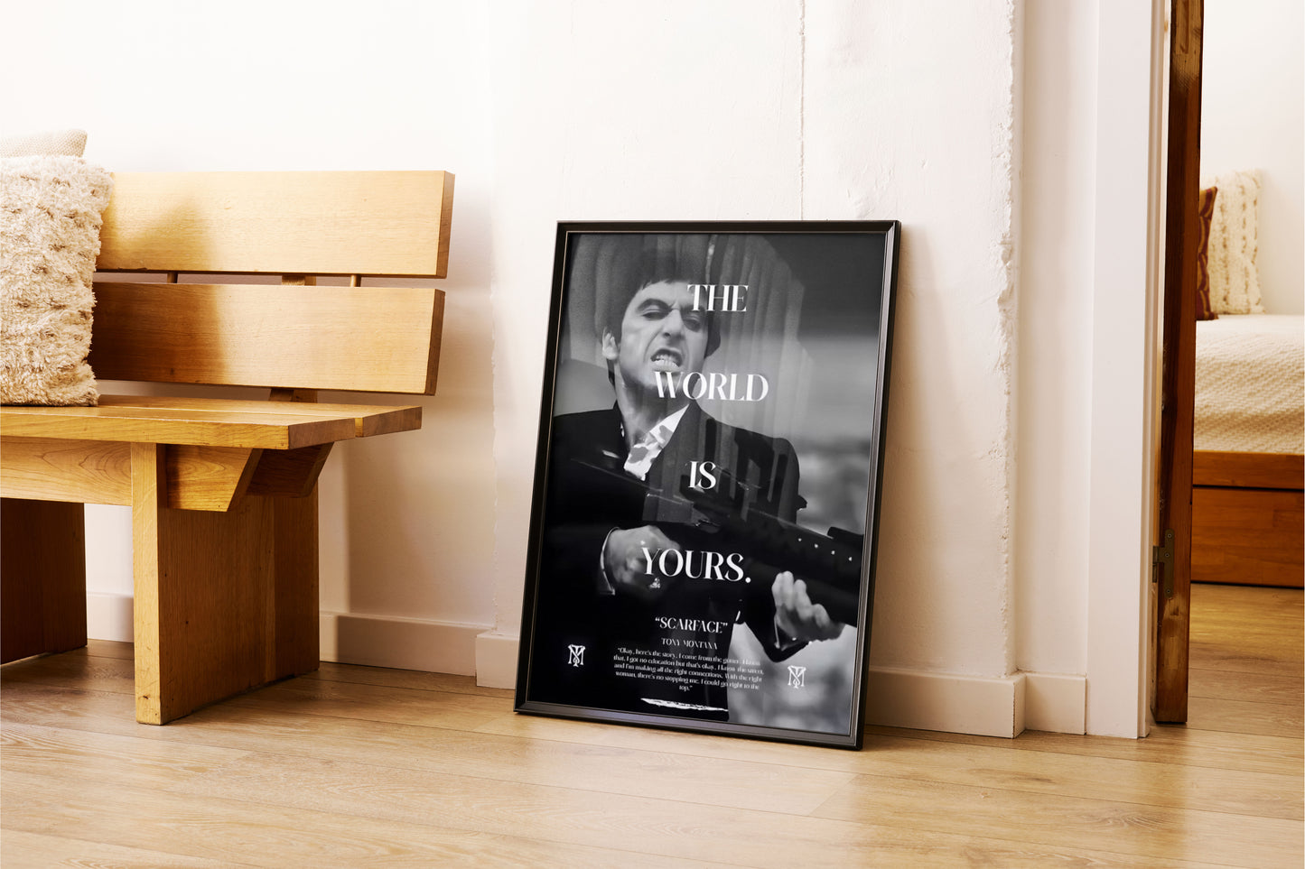 Scarface Poster Wall Art – Tony Montana Movie Quote Print, Gangster Film Decor for Home, Office, or Man Cave