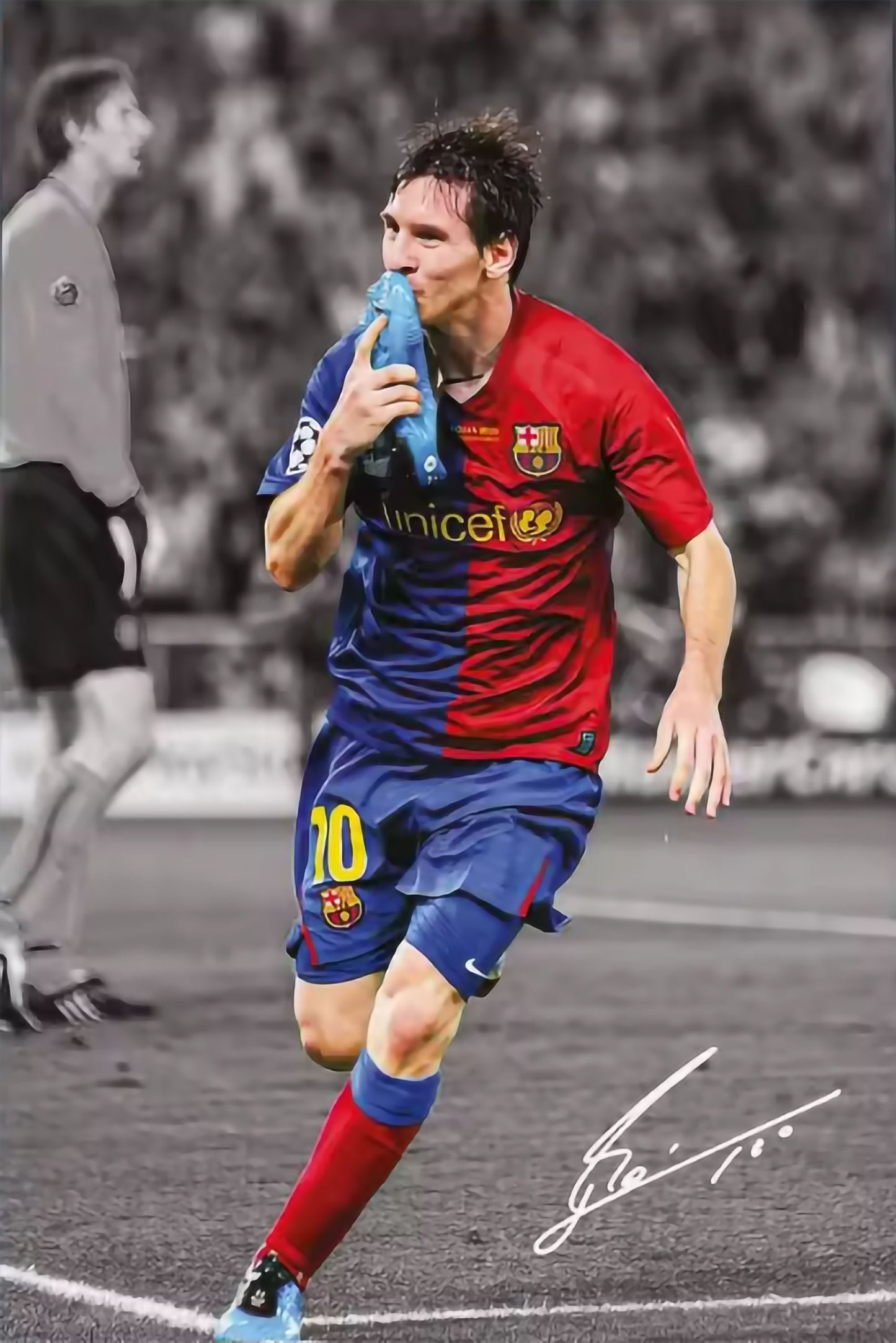 Lionel Messi Barcelona Poster – UCL Final Wall Art for Living Room & Home Décor